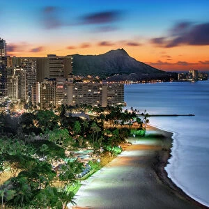USA Travel Destinations Framed Print Collection: Waikiki, Hawaii