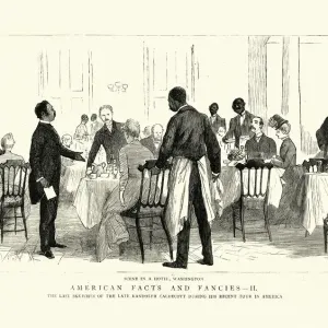 Waiters serving guests in the restaurant of a Washington hotel, 1886 Waiters serving guests in the restaurant of a Washington hotel, 1886