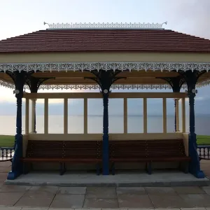 Whitby Seaside Print - Waiting Pavilion Couple