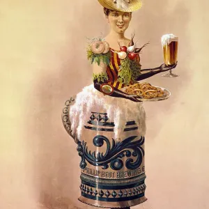 Waitress with Beer and Pretzels Waitress with Beer and Pretzels