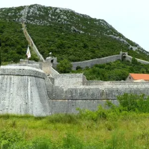 Walls of Ston, Ston, Dalmatia, Croatia Walls of Ston, Ston, Dalmatia, Croatia