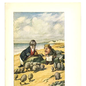 Walrus and carpenter illustration, (Alices Adventures in Wonderland)