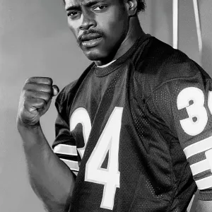 Walter Payton of The Chicago Bears filming the Super Bowl Shuffle at the Bears Training Camp in Lake Forest, Illinois Walter Payton of The Chicago Bears filming the Super Bowl Shuffle at the Bears Training Camp in Lake Forest, Illinois