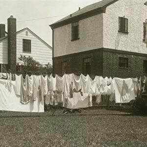 Washing line outside houses