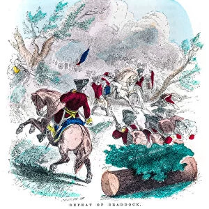 Washington defeat of Braddock engraving 1859
