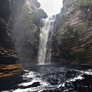 The waterfall Cachoeira do Buracao, Chapada Diamantina Mountains, Bahia, Brazil