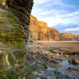 Waterfall on England coast Waterfall on England coast