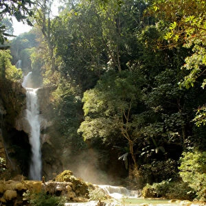 The waterfall Tad Kuang Si in Laos, Luang Prabang