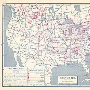 Weather map of United States 1895