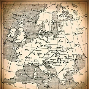 Weather map, wind direction from 1894