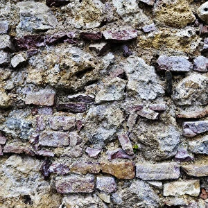 Weathered stone wall, brick wall