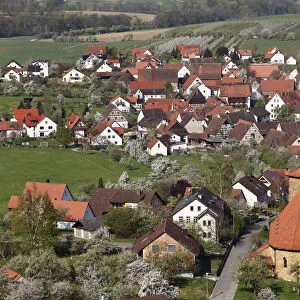 Weingarts as seen from Regensberg, municipality of Kunreuth, Franconian Switzerland, Upper Franconia, Franconia, Bavaria, Germany, Europe