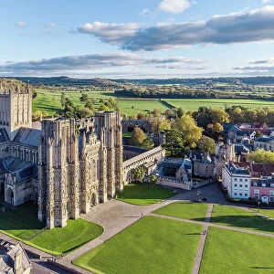 Wells Cathedral from a high angle perspective
