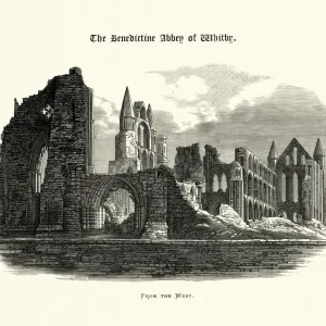 From the West, Benedictine Abbey of Whitby, North Yorkshire From the West, Benedictine Abbey of Whitby, North Yorkshire