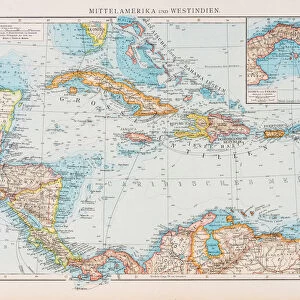 West Indies and central america map 1896