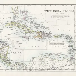 West indies map 1897