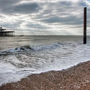 West pier Brighton and surf West pier Brighton and surf