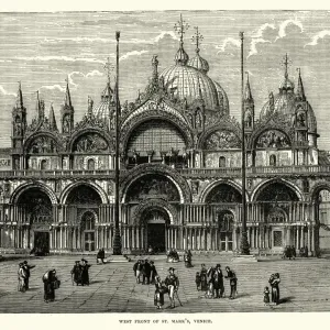 West Front of St Marks Venice, Italy, 19th Century West Front of St Marks Venice, Italy, 19th Century