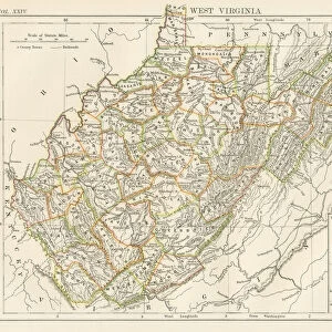 West Virginia map 1885
