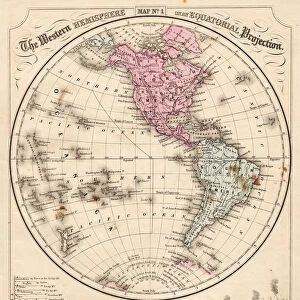 Western Hemisphere map 1867