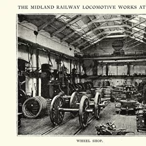Wheel shop Midland railway locomotive works at Derby, 1892