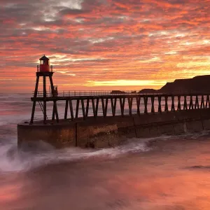 Whitby Pier at sunrise