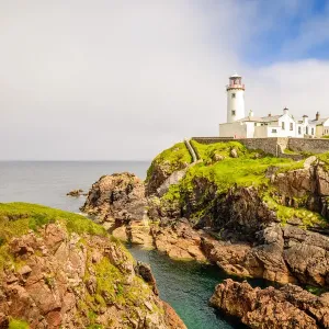 White lighthouse at Fanad Head, Donegal, Ireland White lighthouse at Fanad Head, Donegal, Ireland