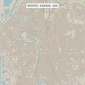 Wichita Kansas US City Street Map