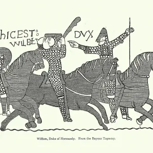 Vintage Bayeux Tapestry Print of William, Duke of Normandy Vintage Bayeux Tapestry Print of William, Duke of Normandy