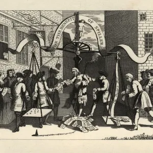 William Hogarth's 1728 Benefit Ticket for Spiller Print William Hogarth's 1728 Benefit Ticket for Spiller Print
