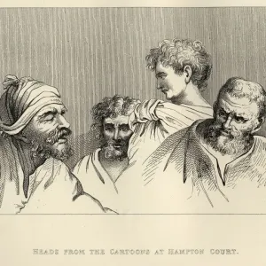 William Hogarths, Sketch of heads from the cartoons William Hogarths, Sketch of heads from the cartoons