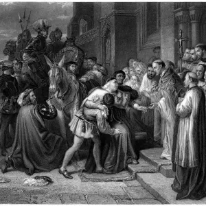 William Shakespeare Print: Wolsey at Leicester Abbey