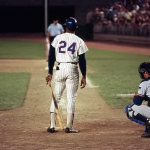 Willie Mays At Home Plate, Shea Stadium