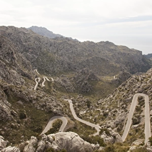 Winding road descending into Sa Calobra