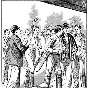 The winning team at a Victorian cricket match
