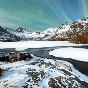 Winter landscape on Lofoten Islands