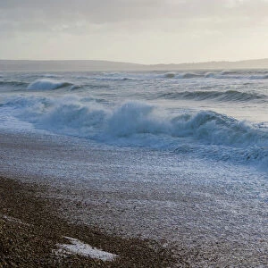 Winter sea coast, Milford on Sea, Hampshire, England, United Kingdom