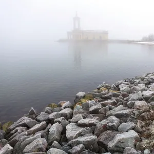 Winter snow, Normanton church, Rutland Water