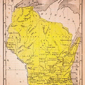 Wisconsin 1852 Map