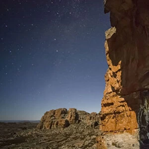 Wolfberg Arch under starry night sky, Cederberg Wilderness Area, Western Cape Province, South Africa
