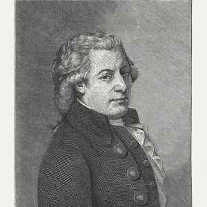 Wolfgang Amadeus Mozart Wood Engraving Print Wolfgang Amadeus Mozart Wood Engraving Print