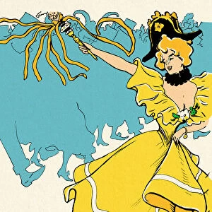 Woman dancing at carnival party art nouveau 1897