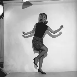 Woman dancing in studio, (B&W) Woman dancing in studio, (B&W)