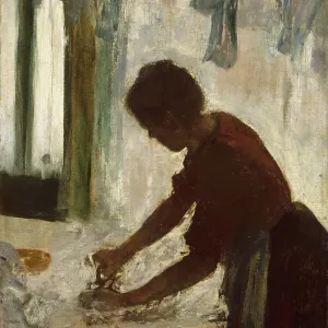 A Woman Ironing A Woman Ironing