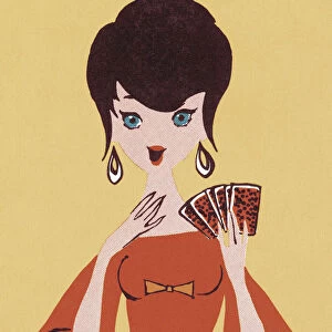 Woman Playing Cards
