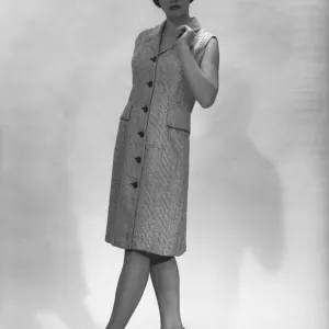 Woman posing in studio, (B&W) Woman posing in studio, (B&W)
