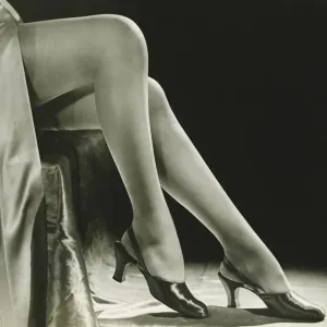 Black and White Print of Legs in Stockings Black and White Print of Legs in Stockings