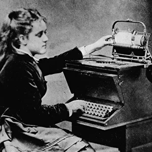 Woman At A Typewriter