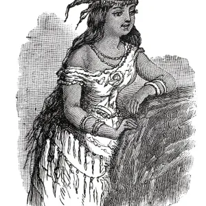 incisione su legno di Pocahontas incisione su legno di Pocahontas