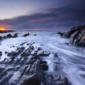 Woolacombe beach at sunset